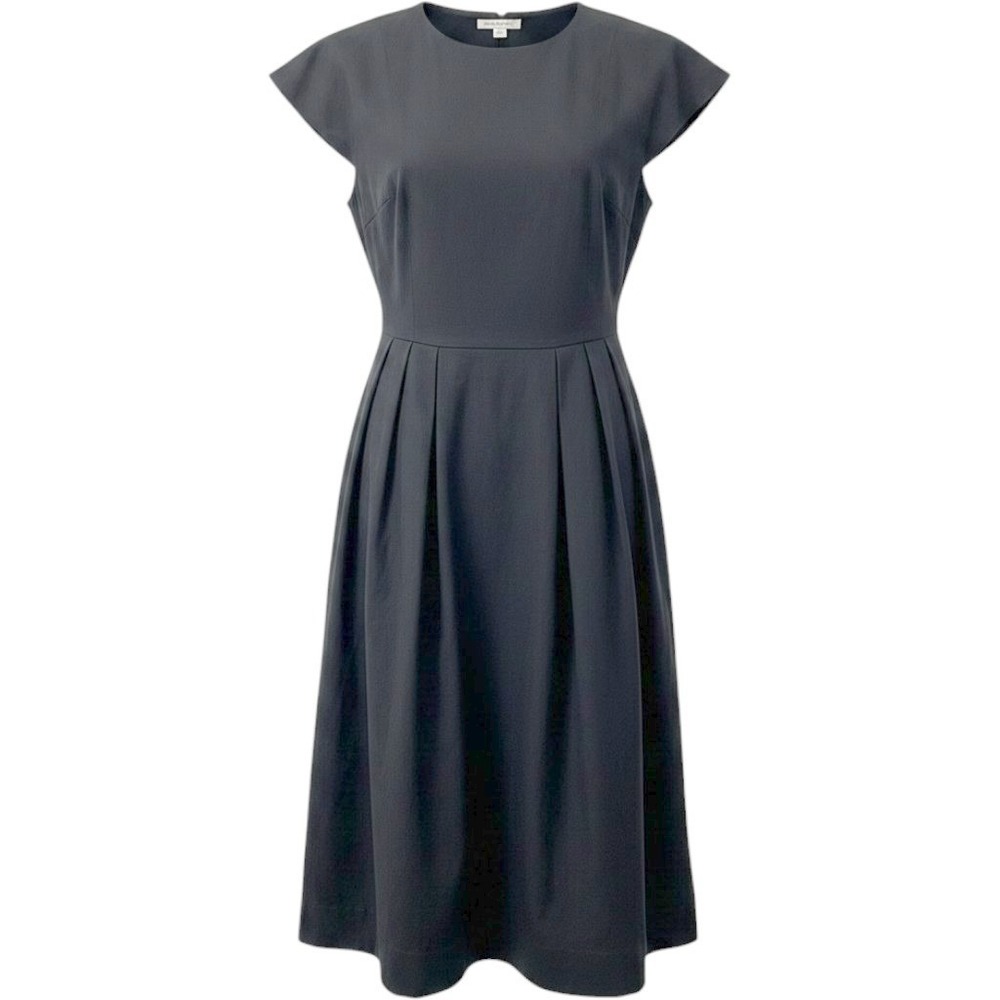 Free Assembly Navy Blue Cotton Flutter Sleeve Zip Front Midi Dress XL 16-18